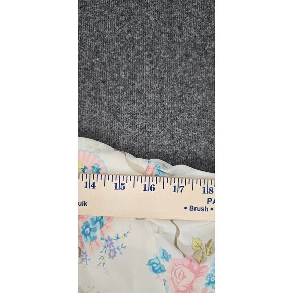 VTG Koret Career blouse sz12 cream pastel floral print button up high collar - Picture 6 of 9